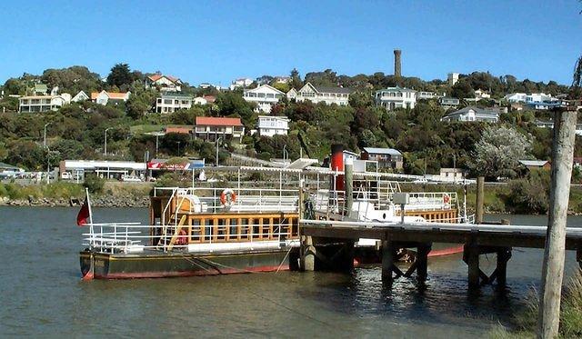 The Waimarie at its dock in town